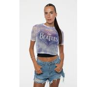 Beatles Women's Heart Drop T Logo Mesh Crop Top in White | Size: XS Beatles White XS