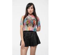 Beatles Women's Sgt Pepper All over Print Mesh Crop Top in White | Size: Small Beatles White S