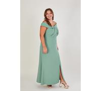 Beatrice Crepe Bardot Maxi Dress Blue Monsoon Green 12