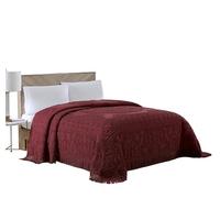 Beatrice Home Fashions Bedspread, Chenille, Burgundy, Twin