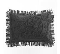 Beatrice Home Fashions Bedspread, Chenille, Charcoal, Standard Sham