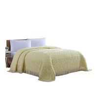 Beatrice Home Fashions Bedspread, Chenille, Yellow, Queen