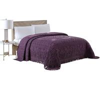 Beatrice Home Fashions Bedspread, Cotton, Eggplant, Twin