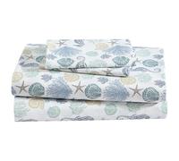 Beatrice Home Fashions Coastal Print Microfiber Sheet Set, Soft, Comfy, 12" Deep Pockets, King, Briella