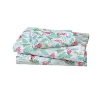 Beatrice Home Fashions Coastal Print Microfiber Sheet Set, Soft, Comfy, 12" Deep Pockets, Twin, Flamingo Paradise Pink