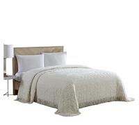 Beatrice Home Fashions Medallion Chenille Bedspread, Full, Ivory