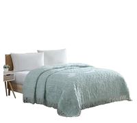 Beatrice Home Fashions Medallion Chenille Bedspread, King, Blue