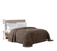 Beatrice Home Fashions Medallion Chenille Bedspread, King, Chocolate
