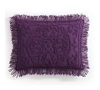 Beatrice Home Fashions Medallion Chenille Bedspread, King Sham, Eggplant