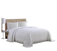 Beatrice Home Fashions Medallion Chenille Bedspread, Queen, White