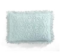 Beatrice Home Fashions Medallion Chenille Bedspread, Standard Sham, Blue