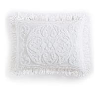 Beatrice Home Fashions Medallion Chenille, King Sham, White 20" x 36"