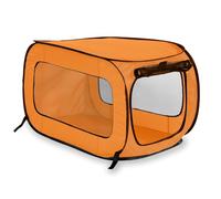 Beatrice Home Fashions Portable, Collapsible, Pop Up Kennel Travel Cat and Dog Crate, 40" L x 27" W x 27" H, Orange