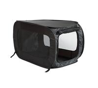Beatrice Home Fashions Portable, Collapsible, Pop Up Travel Pet Kennel, 24" L x 16.6" W x 16" H, Black