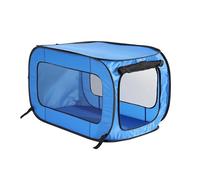 Beatrice Home Fashions Portable, Collapsible, Pop Up Travel Pet Kennel, 24" L x 16.6" W x 16" H, Blue