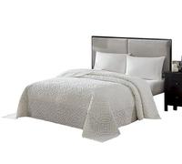 Beatrice Home Fashions Wedding Ring Chenille Bedspread, Queen | Tufted lightweight soft, cozy plush 100% cotton bedspread in a traditional wedding ring pattern