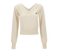 Beatrice Jumper - female - Vivienne Westwood - V-neck Knitwear - White - S - Knitwear S