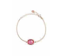 Beatrice Oval Gemstone Bracelet Rose Gold Pink Tourmaline Latelita Pink One Size