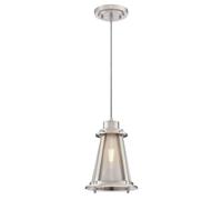 Beatrix Nickel / Clear Glass Pendant Light