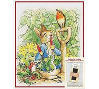 Beatrix Peter Rabbit Digging Garden Counted Cross Stitch Pattern with Needles