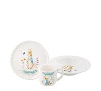 Beatrix Potter 3 Piece Dinner Set, White with Pastel Accents