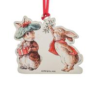 Beatrix Potter Benjamin Bunny And Flopsy Christmas Wooden Hanging Ornament