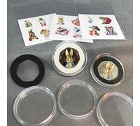 Beatrix Potter Decal Coloured Stickers - FULL SET inc 2018, + Coin Capsules and Inserts, Dark Blue