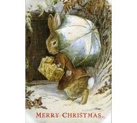 Beatrix Potter Merry Christmas Umbrella Rabbit Greeting Card