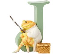 Beatrix Potter Mr Jeremy Fisher Original Illustrations Ornament Letter J, Green