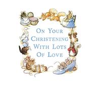 Beatrix Potter - Peter Rabbit & Friends - Christening Day Card - Blue