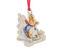 Beatrix Potter Peter W/stocking Wooden Ho Hanging Ornament