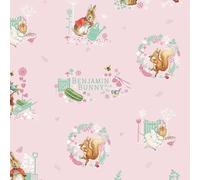 Beatrix Potter Peters Garden Flopsy's Basket Peter Rabbit Fabric by The Metre 44'' Wide 100% Organic Cotton Fabric for Quilting, Crafts, Sewing, Nursery Projects, Patchwork