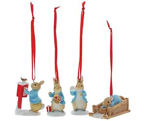 Beatrix Potter Set Of 4 Hanging Ornaments