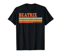 Beatrix Retro Personalised First Name Vintage Stripes Value Graphic T-Shirt, Men, Black, XL