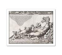 Beatrizet Nile River Allegorical Roman Engraving Artwork Framed Wall Art Print 18X24 Inch