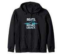 Beats Rhymes Legacy T-Shirt Mic Drop Hip Hop Culture Graphic Zip Hoodie