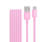 Beats USB-A to USB-C Woven Cable, Fast Charging, Durable and Tangle-Free Design, Compatible Charger for Apple & Android Devices (1.5 m) - Power Pink