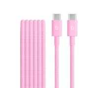 Beats USB-C to USB-C Woven Cable, Fast Charging, Durable/Tangle-Free, Compatible Charger for Apple & Android Devices (1.5 m) - Power Pink