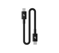 Beats USB-C to USB-C Woven Short Cable, Fast Charging, Durable/Tangle-Free, Compatible Charger for Apple & Android USB-C Devices (20 cm) - Bolt Black
