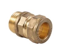 Beatsons 15mm x 1/2" Brass Compression Straight Tap Connector 15mm x 1/2" Brass Compression Straight Tap Connector