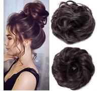 BeatStock 1 PCS Hair Extensions And Wigs Women's and Girl's Synthetic Hair Bun Extension Rubber Bands Extension in Brown Color
