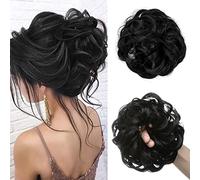 BeatStock 1 PCS Hair Extensions And Wigs Women's and Girl's Synthetic Hair Bun Extension Rubber Bands Extension in Black Color