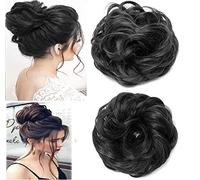 BeatStock 1 PCS Rubber Hair Bun Hair Extension for women and girls in Black color Synthetic Fiber