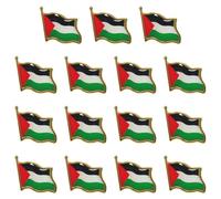 BEATYRABBIT 15PCS Palestine Brooch Pin Palestinian National Flags Brooches for Suit Jacket Palestine National Enamel Lapel Badge Armband for Women Men