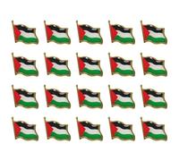 BEATYRABBIT 20PCS Palestine Brooch Pin Palestinian National Flags Brooches for Suit Jacket Palestine National Enamel Lapel Badge Armband for Women Men