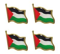 BEATYRABBIT 4PCS Palestine Brooch Pin Palestinian National Flags Brooches for Suit Jacket Palestine National Enamel Lapel Badge Armband for Women Men
