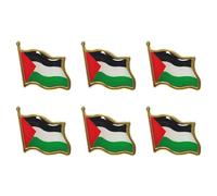 BEATYRABBIT 6PCS Palestine Brooch Pin Palestinian National Flags Brooches for Suit Jacket Palestine National Enamel Lapel Badge Armband for Women Men