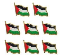 BEATYRABBIT 8PCS Palestine Brooch Pin Palestinian National Flags Brooches for Suit Jacket Palestine National Enamel Lapel Badge Armband for Women Men