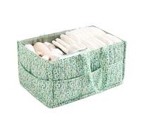 Beau & Bloom Nappy Caddy with Organic Cotton Fabric, Extra Large - Fits a Whole Pack of Nappies, Baby Caddy Organiser, For Newborn Essentials, Baby Wipes, and More.