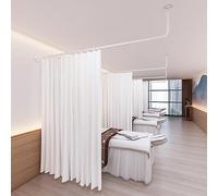 Beau Salon Partition Rod 2M Tall White Temporary Wall Divider for Spa & Hospital Room LShaped Rail/Track Set Elegant White Design for Privacy & Space Separation